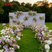CM-TW006 Arrangement Floral de Fond Artificiel en Soie Rose et Violet pour Mariage et Fêtes