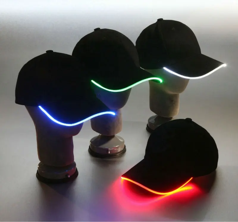 Gorra de béisbol bordada personalizada con iluminación LED