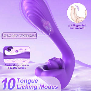 Explosões transfronteiriças Lambendo a Língua Feminina Vibrador Marido Esposa Flirt Adulto Sexo Massagem USB Recarregável À Prova D' Água - Product Image 3