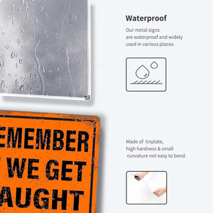 Decorazioni per Bar '<span class=keywords><strong>Remember</strong></span> We Get Caught <span class=keywords><strong>You</strong></span>'re Deaf I Don't Speak English' in Metallo Vintage - Product Image 4