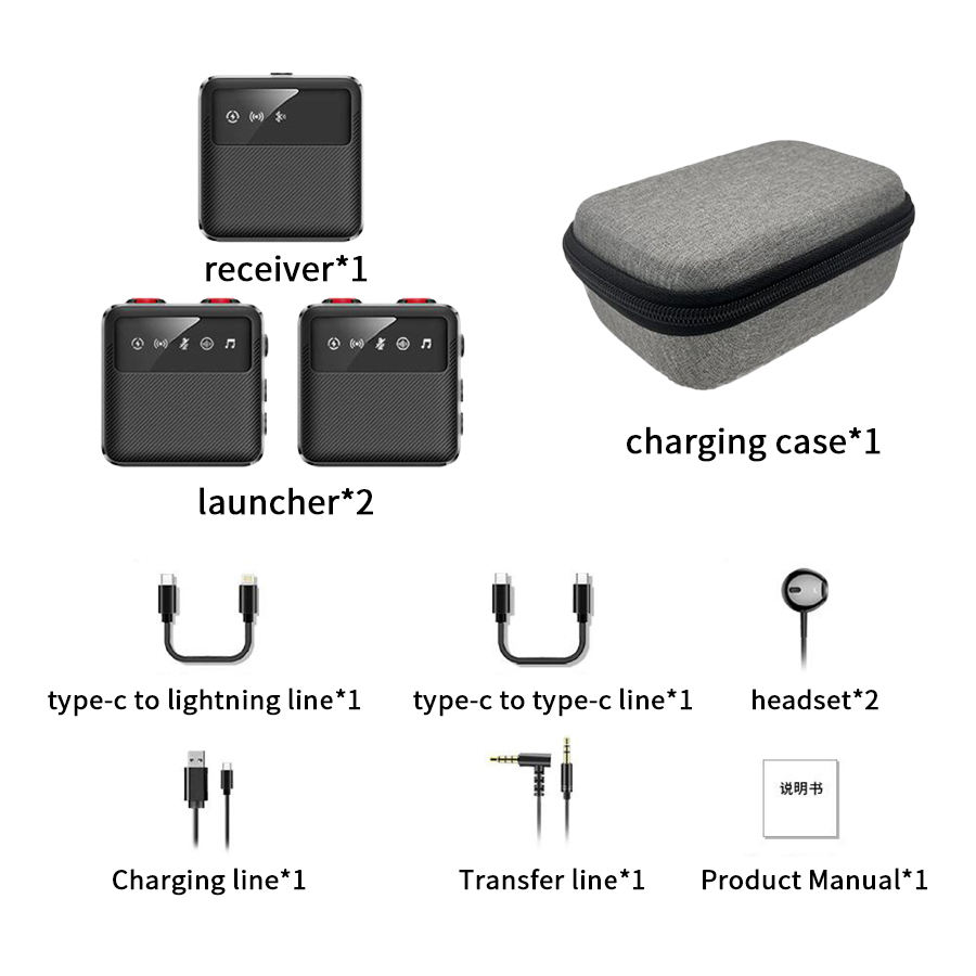 D01 2Tras + 1 Rec Type C et Apple avec étui de chargement