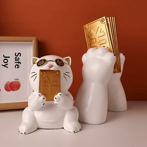 Декоративные фигурки «Счастливый кот» из смолы, расписанные вручную, для дома, гостиной, тумбы под ТВ, в стиле легкой роскоши, на день рождения, новоселье, открытие бизнеса - Product Image 3