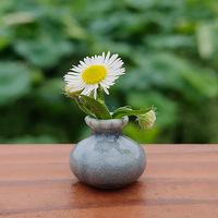 Jarrón de Cerámica Pintado a Mano en Miniatura 1:12 para Casa de Muñecas, Micro Arreglo Floral, Decoración, Jardín de Hadas, Regalo Artesanal
