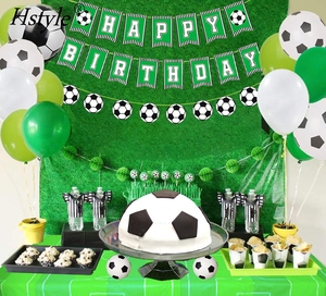 Fournitures de fête sur le thème du football, bannières joyeux <span class=keywords><strong>anniversaire</strong></span>, Coupe du monde de football au Qatar, ballons sur le thème du football, fête pour enfants, garçons, fans de football, E1055 - Product Image 5