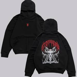 เสื้อฮู้ดพิมพ์ลายกราฟิกสไตล์ฝรั่งเศสผ้าฟลีซปักลายบ็อกซี่สไตล์วินเทจ - Product Image 3