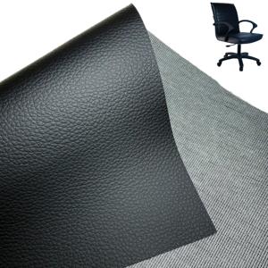 <span class=keywords><strong>Cuir</strong></span> synthétique en polyuréthane noir à texture litchi de 0,6 mm, vente en gros d'usine de tricotage ordinaire, pour meubles de bureau, sac - Product Image 3