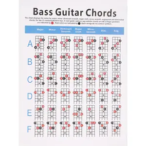Produsen Grosir Chord Gitar Gambar 4 String Chord Bass Praktek Gambar Tuts Piano Stiker Gitar