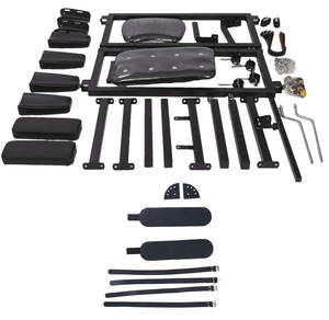 Chaise BDSM robuste, <span class=keywords><strong>table</strong></span> gynécologique réglable avec attaches et roulettes pour jeux fétichistes et utilisation avec machine pour adultes (Noir) - Product Image 6