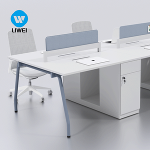 LIWEI Modern 4-6 Seater Wood Office <strong>Desk</strong> Open Plan Workstation Commercial Grade Team Computer Working <strong>Desk</strong> <strong>Unit</strong> - Product Image 1