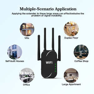 Repetidor <span class=keywords><strong>WiFi</strong></span> Inalámbrico-N, Aumenta la Intensidad de la <span class=keywords><strong>Señal</strong></span>, Amplía la Cobertura Inalámbrica, 300 Mbps, 5000 m², 4 Antenas Externas, Compatible con Varios - Product Image 5