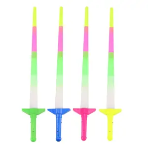 RTS New Rainbow Laser Sword Extendable Light Up Toys Flashing Wands Led Sticks Party for kids