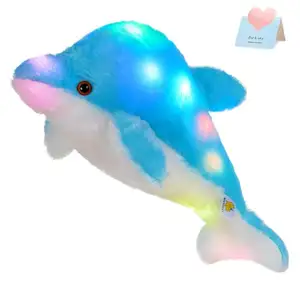 2023 New Year Valentines Gifts Black Friday Plush Toys Lighting Glowing Luminous Light-up Toys Dolphin Animal Toys For Kids