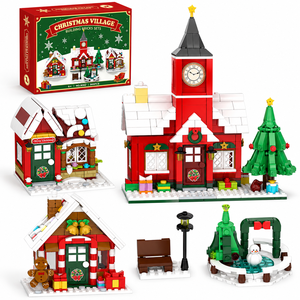 Cayi - Juego de Bloques de Construcción de Pueblo Navideño de 969 Piezas, Modelo de Ciudad Navideña, Juguete de Ladrillos para Niños - Product Image 1
