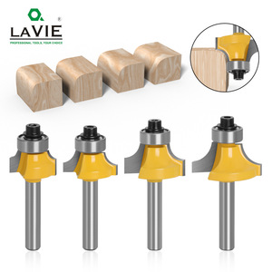 Woodworking Milling Cutters 1/4 And 6 Shank Rounded Corner Cutter Set High Accuracy Chamfering R Angle <b>Edge</b> Trimming <b>Tools</b> - Product Image 4