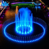 Fontaine d'eau SS304 avec jets de ventilateur LED multicolores programmables, installation facile pour projets de tourisme fluvial