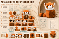 Peluche personnalisée en forme de raton laveur tenant un sac marron avec détail de queue rayée OEM/ODM