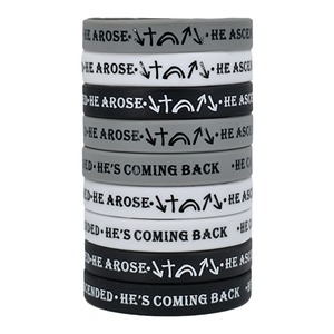 Braccialetto in Silicone con Logo personalizzato reversibile con cinturino testimone che Came morto è sorto asceso tornando in gomma braccialetto ispiratore - Product Image 5