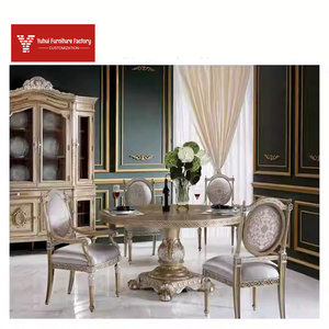 Mesa de Comedor Moderna de Estilo Británico Tradicional, Diseño Ovalado Tallado en Madera Sólida, para Cocina y Hogar - Product Image 3