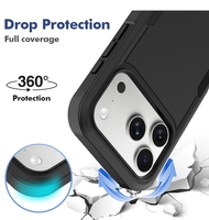 Étui antichoc double couche pour iPhone 18 Pro, coque hybride en PC et TPU