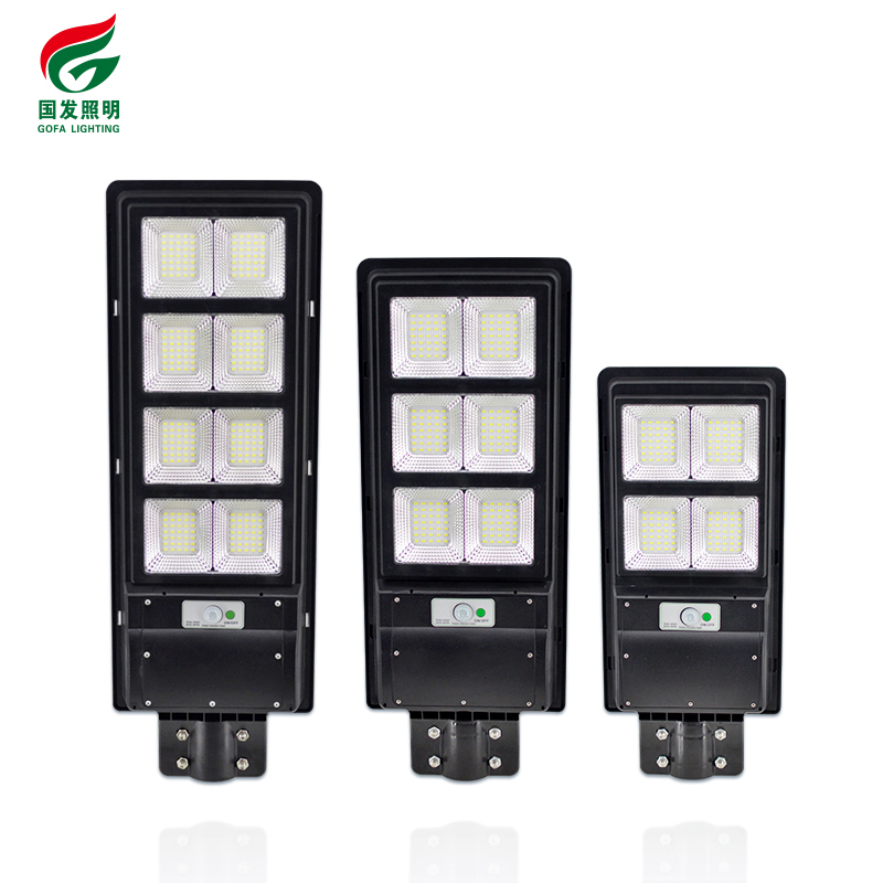 2020 moderno de alta luminosidad Abs integrado Ip65 impermeable al aire libre de 120W Sensor todo en uno gris Solar Led Luz de calle