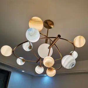 Hot selling creative magic pink glass 8 Planets Moon pendant light Decoration chandelier for bedroom living room