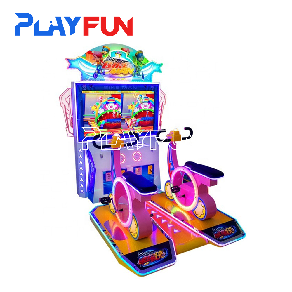 Playfun Indoor Coin Operated Game 47 Inch Super 2 Players Link Scooter Bike Redemption Ticket Game Arcade Racing Machine