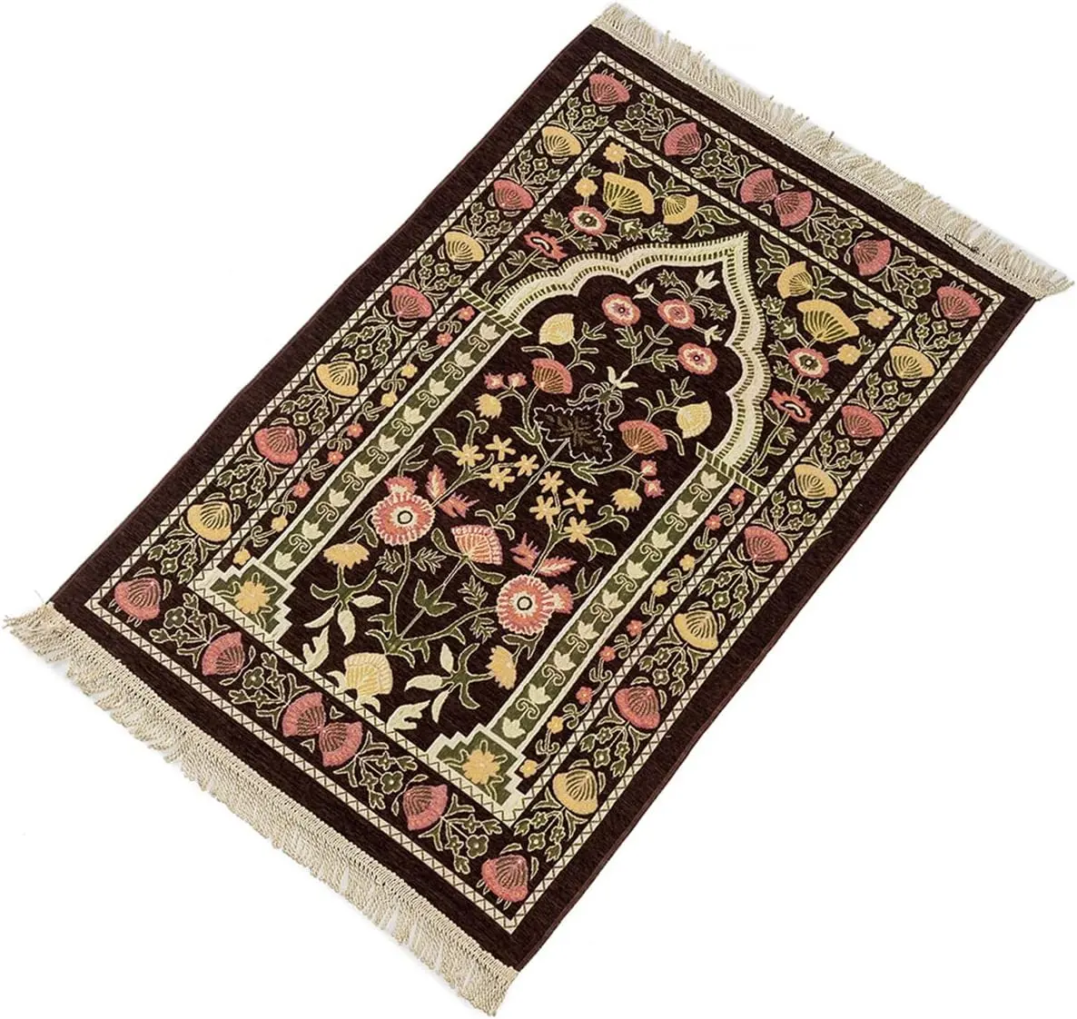 80x120 cm Crystal Velvet Prayer Rug Muslim Islamic Ethnic Style Worship Carpet Suitable for Gift Giving