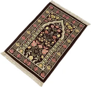 שטיח תפילה קטיפה קריסטל 80x120 ס""מ שטיח פולחן מוסלמי אסלאמי בסגנון אתני מתאים להענקת מתנה