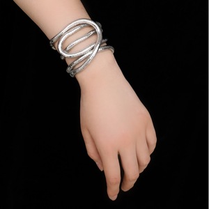 Gioielli di moda Punk <span class=keywords><strong>ferro</strong></span> avvolgente <span class=keywords><strong>collana</strong></span> di serpente senza testa coda di 90cm a forma di serpente anno flessibile pieghevole osso di serpente collane - Product Image 5