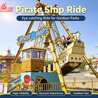 Équipement de terrain de jeu intérieur/extérieur, grande attraction de parc d'attractions, bateau pirate, construction en métal et fibre de verre, haute capacité pour