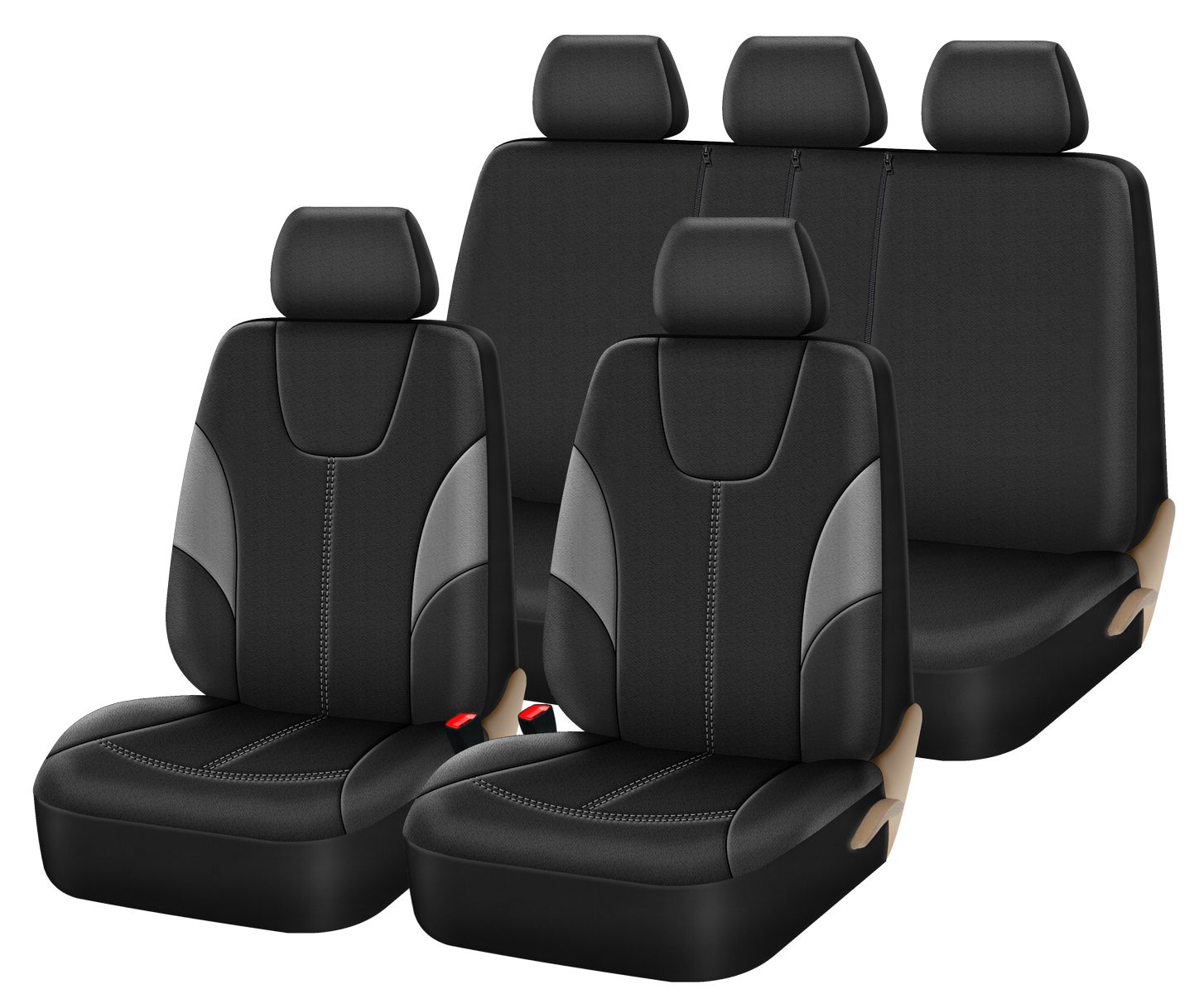 Универсальный комплект чехлов на сиденья автомобиля, 9 шт., тканевый чехол на сиденье автомобиля
