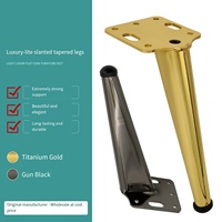 Pieds de meubles en fer durable Pieds de canapé en métal inclinés en cône pour table basse et meuble TV Quincaillerie de cuisine Support de pied