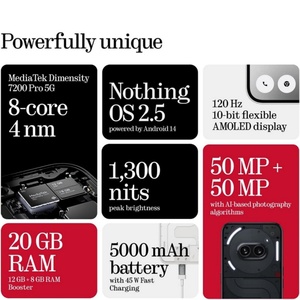 Teléfono Inteligente Nothing Phone 2a Desbloqueado, Teléfonos 5G, Android, Batería de 5000 mAh, NFC, Cámara Dual de 50MP - Product Image 3