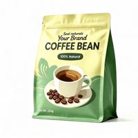 Sacs d'emballage souples en plastique brillant laminé avec fermeture éclair, fond carré, qualité alimentaire, pour grains de café, personnalisés YSH