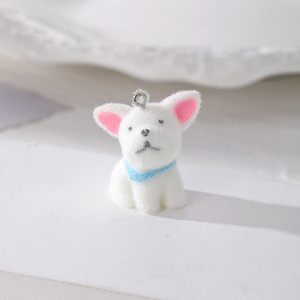 Colgante de resina plástica con diseño de cachorro Pomeranian Corgi, accesorio DIY de peluche lindo para pendientes y llaveros con pegamento epoxi - Product Image 3