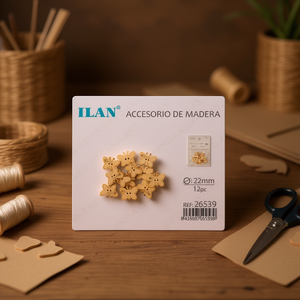 Accessorio in Legno a Forma di Farfalla Ilan 22mm 12 Pezzi per Decorazioni Artigianali - Product Image 3