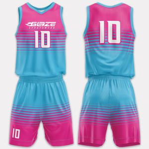 Logo de sublimation personnalisée uniforme de <span class=keywords><strong>basket</strong></span>-ball de l'équipe 100% polyester respirant maille à séchage rapide rose ensembles de maillots de <span class=keywords><strong>basket</strong></span>-ball pour femmes - Product Image 1