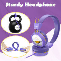 Audífonos Plegables con Cable de 3.5mm Color Morado para Niños, Auriculares Infantiles para Estudio y Aprendizaje en Línea, Venta al Por Mayor