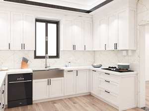 Gabinetes de Cocina de Lujo Estilo Shaker Blanco con Encimera de Mármol, Juego Completo de Gabinetes de Cocina - Product Image 2