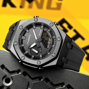 Orologio Digitale da Uomo di Alta Qualità con Cinturino in Silicone, Stile Casual e Sportivo, Resistente all'Acqua e Display Analogico-Digitale - Product Image 1