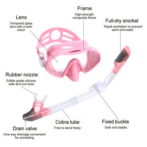 ホットセールカスタムガールズボーイズ水中シリコンスイミングダイビングシュノーケルセット - Product Image 5