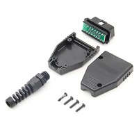Carcasa de Conector OBDII Universal de 16 Pines, Conector OBD2 de 16 Pines J1962F, Cable Hembra a Abierto para OBD2