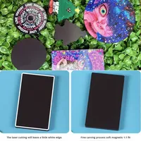 Aimants de réfrigérateur en acrylique de luxe léger personnalisés par le fabricant, résine époxy, aimant doux, texte personnalisé, autocollants d'adsorption magnétique