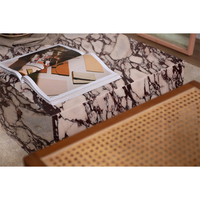 Table basse en pierre naturelle, luxueuse, pour salon, pierre italienne, grande Viola calacita, support en marbre, 100x60cm