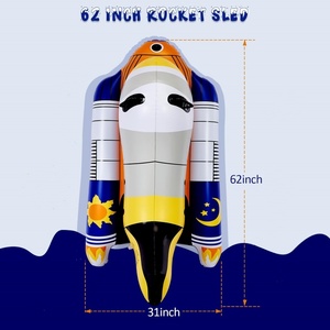 PVC <b>Inflatable</b> Snow Sled with Reinforced Handles 62*31 Inch Snow Tube for Sledding with Heavy Duty Canvas Cover for Winter Sport - Product Image 2
