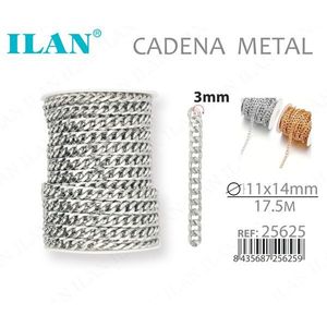 Catena Metallica Ilan 3mm 17.5m Colore Argento per Creazione di Gioielli - Product Image 1