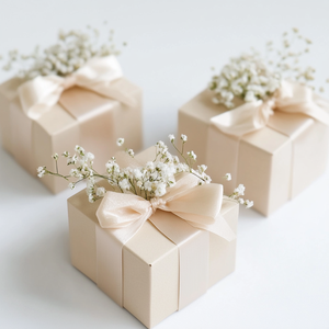 Colección de Regalos de Boda Personalizables de Lujo, Cajas de Regalo Ecológicas para Damas de Honor con Logotipos Impresos y Cinta de Papel - Product Image 1