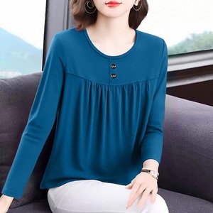 Plus Size Women Long Sleeve T-Shirt Round Neck Dark Green Spring Autumn Base Layer Casual Wear M 5XL - Product Image 5