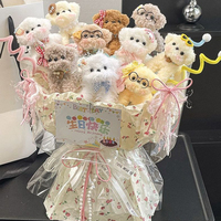 Venta al por mayor de animales de peluche decorativos personalizados de peluche de oso de peluche ramo de mujeres Día DE LA MADRE regalo del Día de San Valentín