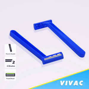 Rasoio usa e getta VIVAC da uomo con doppia lama in acciaio inossidabile per viso e corpo, spessore lama 0,1 mm - Product Image 4